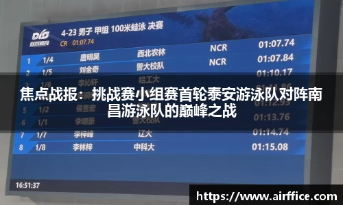 焦点战报：挑战赛小组赛首轮泰安游泳队对阵南昌游泳队的巅峰之战